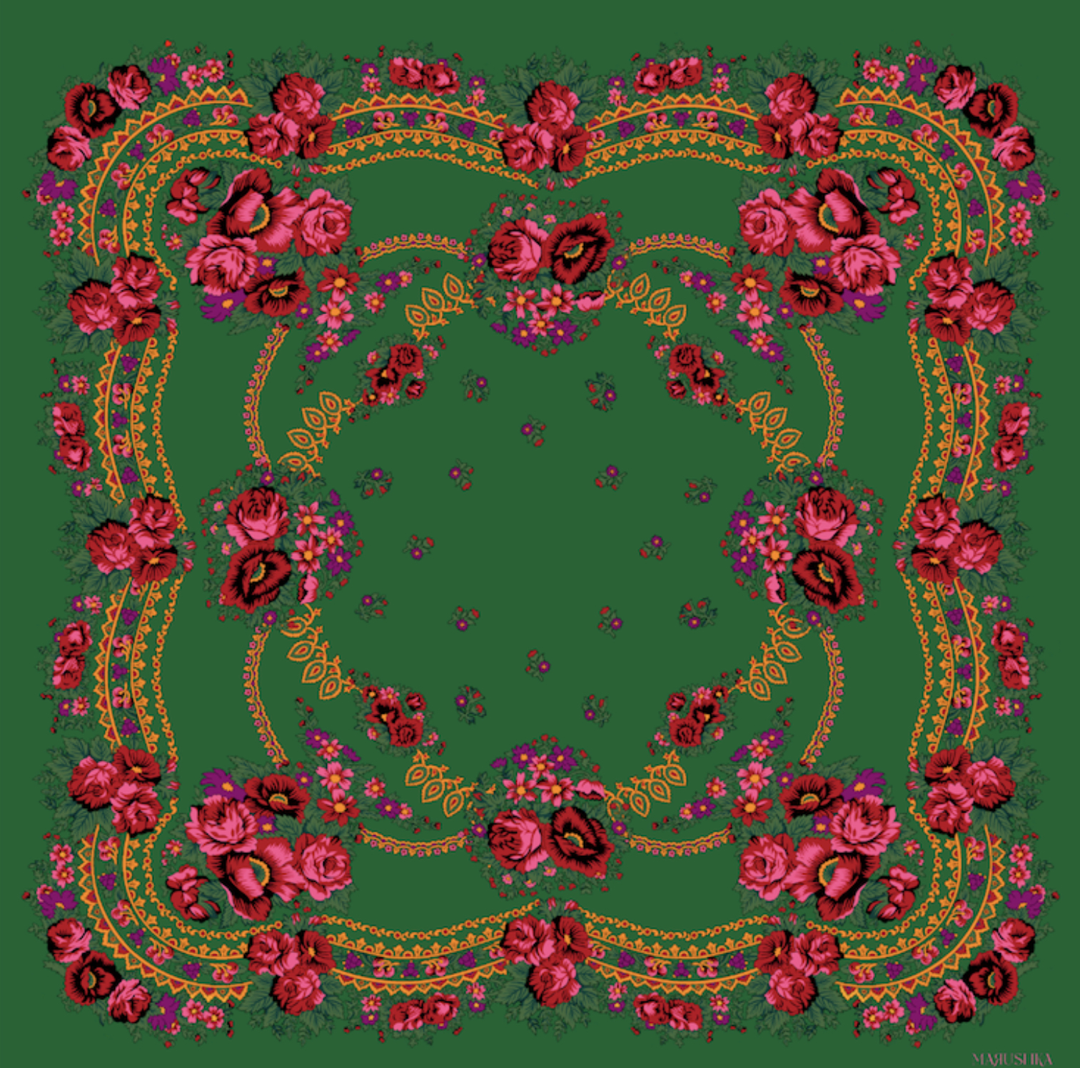 Foulard Grand Slave Vert // Marushka