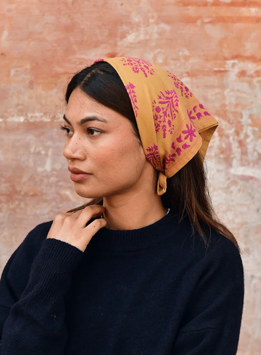 Petit foulard GALATIE Caramel & fushia // BYZANTINE APW