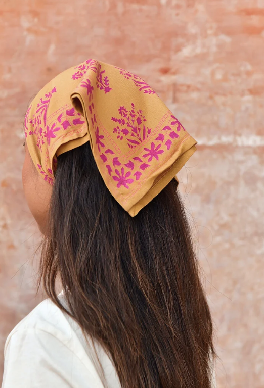 Petit foulard GALATIE Caramel & fushia // BYZANTINE APW