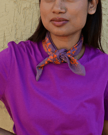 Petit foulard GALATIE lilas & orange // BYZANTINE APW